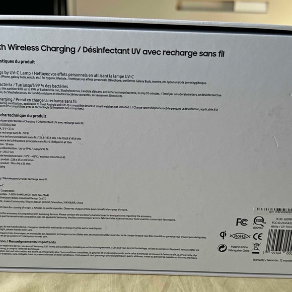 UV SANITIZER WITH WIRELESS CHARGING, CLEANS YOUR BELONGINGS BY UV-C LAMP, KILLS - Picture 2 of 8